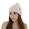 Czapka jesienna, zimowa damska, jasnoróżowa, wełna merino z kaszmirem, Alineta