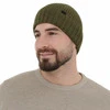 Czapka zimowa męska, zielona, 100% wełniana merino, bezszwowa Bruner