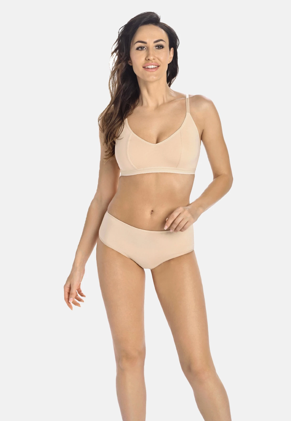 Majtki damskie figi bawełniane Bianca beżowe