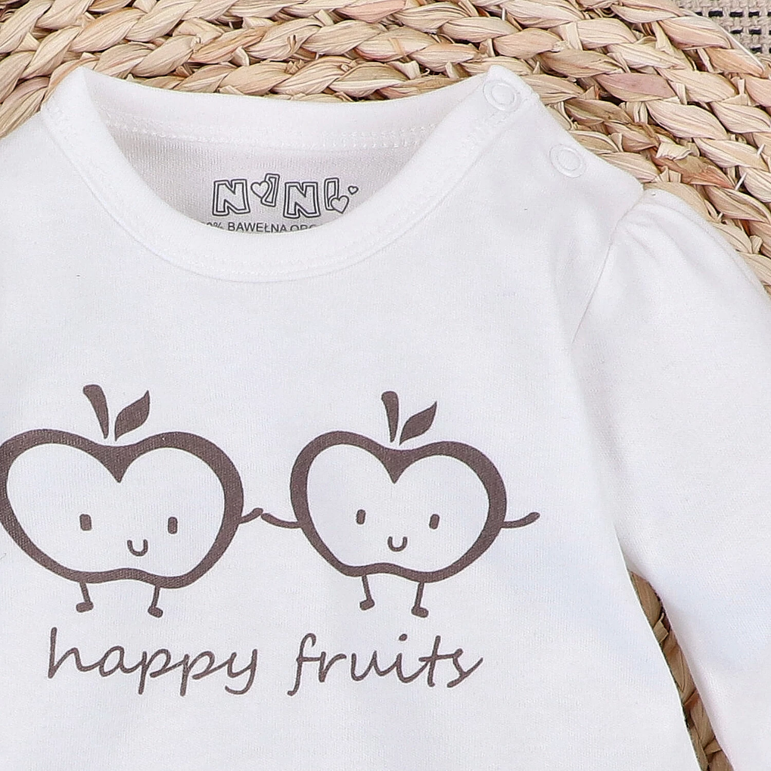 Bluzka niemowlęca Happy Apples  z bawełny organicznej