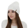 Czapka damska wiosenna, jesienna, z bawełną, biała, Mirona