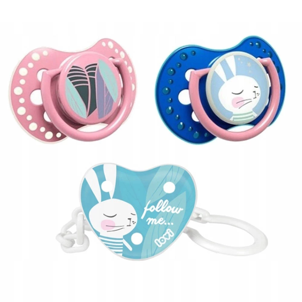 Smoczek Lovi + łańcuszek Follow the Rabbit 0-3m