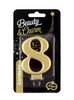 Świeczka B&C cyferka "8" - Gold metalik