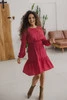 Sukienka ciążowa i do karmienia Lovely Dress czerwono-malinowa w print długi rękaw
