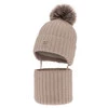 Czapka i komin dla chłopca zimowy komplet, beżowy, 100% wełniany merino, podszyty wełnianym polarem Morti