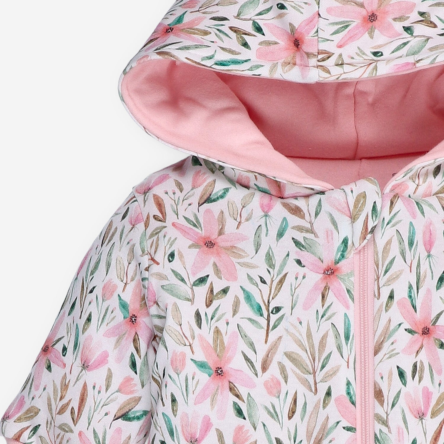 Kombinezon niemowlęcy Pink Flowers z bawełny organicznej dla dziewczynki