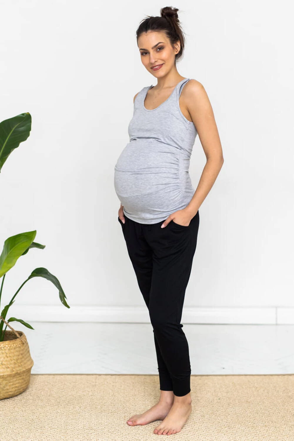 Spodnie ciążowe joggersy czarne