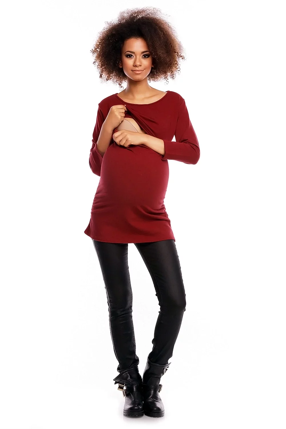 BLUZA DO KARMIENIA NA CIĄŻE TUNIKA BORDO