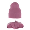 Czapka i szalik damski zimowy komplet, wrzosowy, 100% wełniana merino Melpomena