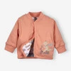 Dwuwarstwowa bluza niemowlęca Cute cars z bawełny organicznej dla chłopca - pomarańczowa