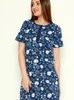 Koszula ciążowa Białe róże - granatowa