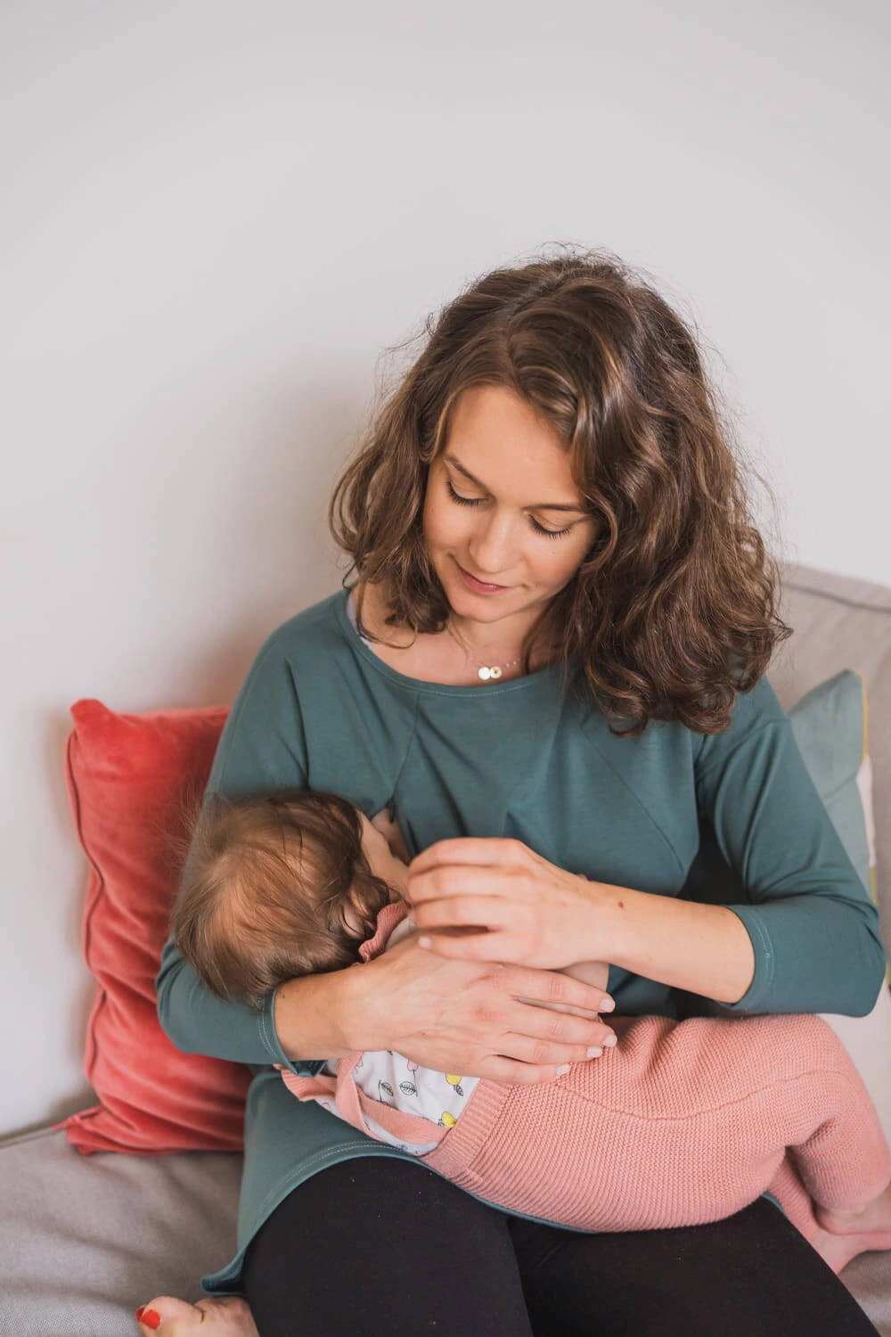 Bluzka/tunika ciążowa i do karmienia Mommy morska zieleń