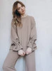 Bluza ciążowa i do karmienia z troczkami - Kawa