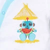 Białe body kopertowe Summer Robots  z bawełny organicznej dla chłopca