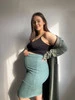 Spódnica ciążowa Tummy z dzianiny w prążek mięta