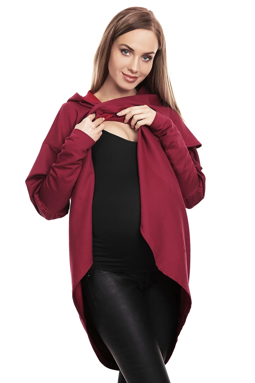 BLUZA NARZUTKA DRESOWA BORDO