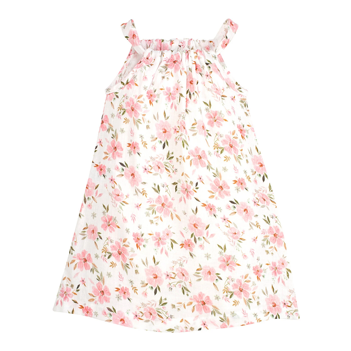 Sukienka Ram muslin FLOWERS écru,kwiaty