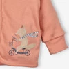 Dwuwarstwowa bluza niemowlęca Cute cars z bawełny organicznej dla chłopca - pomarańczowa