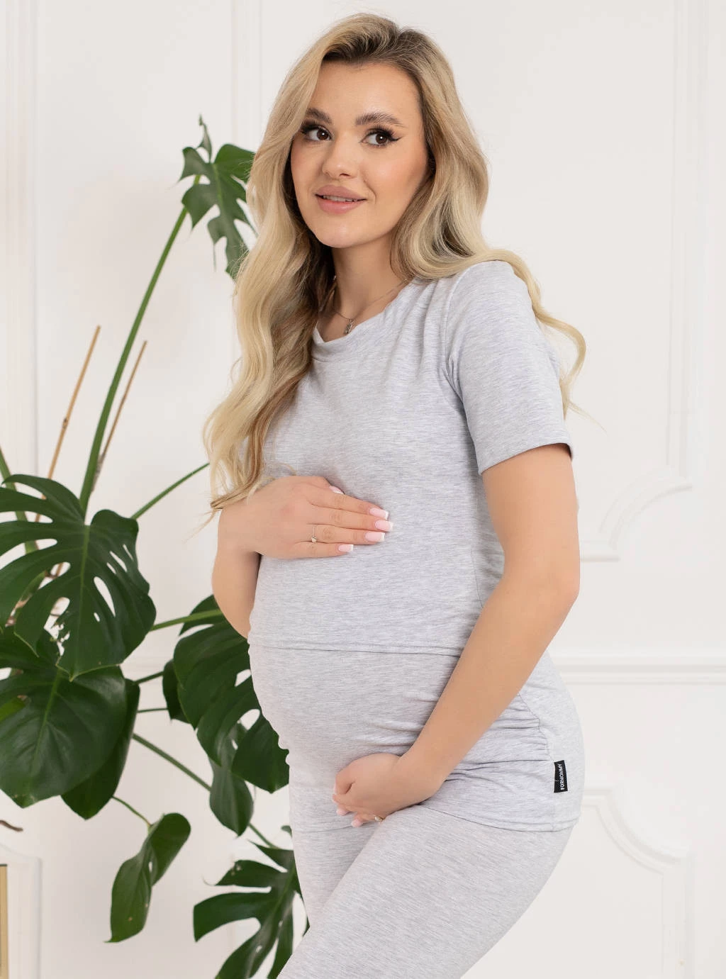 Bluzka ciążowa i do karmienia Emma – Szara