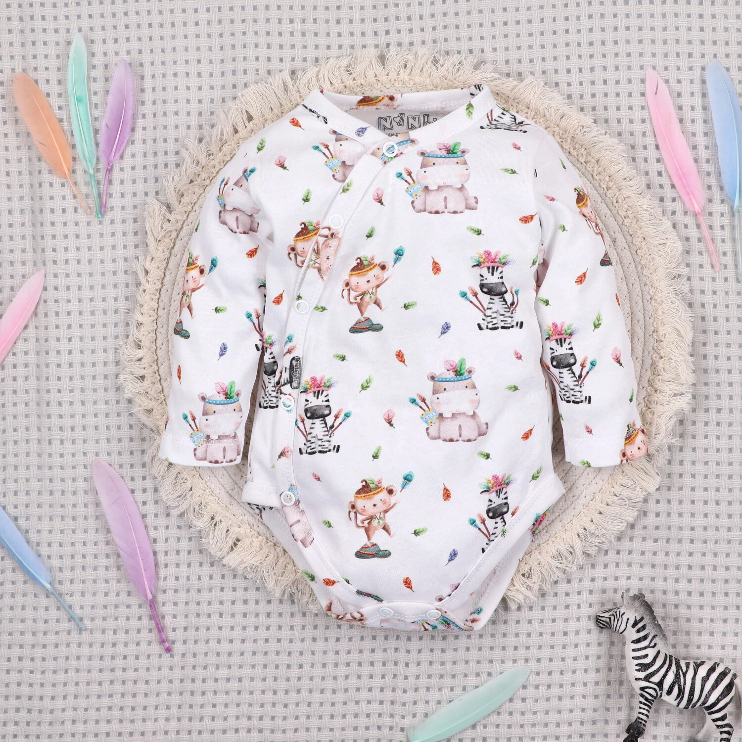 Body kopertowe HAPPY ANIMALS z bawełny organicznej