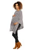 ELEGANCKIE AŻUROWE PONCHO CIEPLUTKIE JASNY SZARY