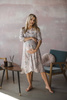Sukienka ciążowa i do karmienia Lovely Dress rękaw 3/4 gołębi szary w kwiaty