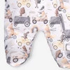Ocieplany kombinezon niemowlęcy Cute Cars Nadruk Zapinany Na Nogawkę Biały