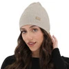 Czapka damska zimowa, wiosenna, beżowa, 100% wełniana merino Sophie