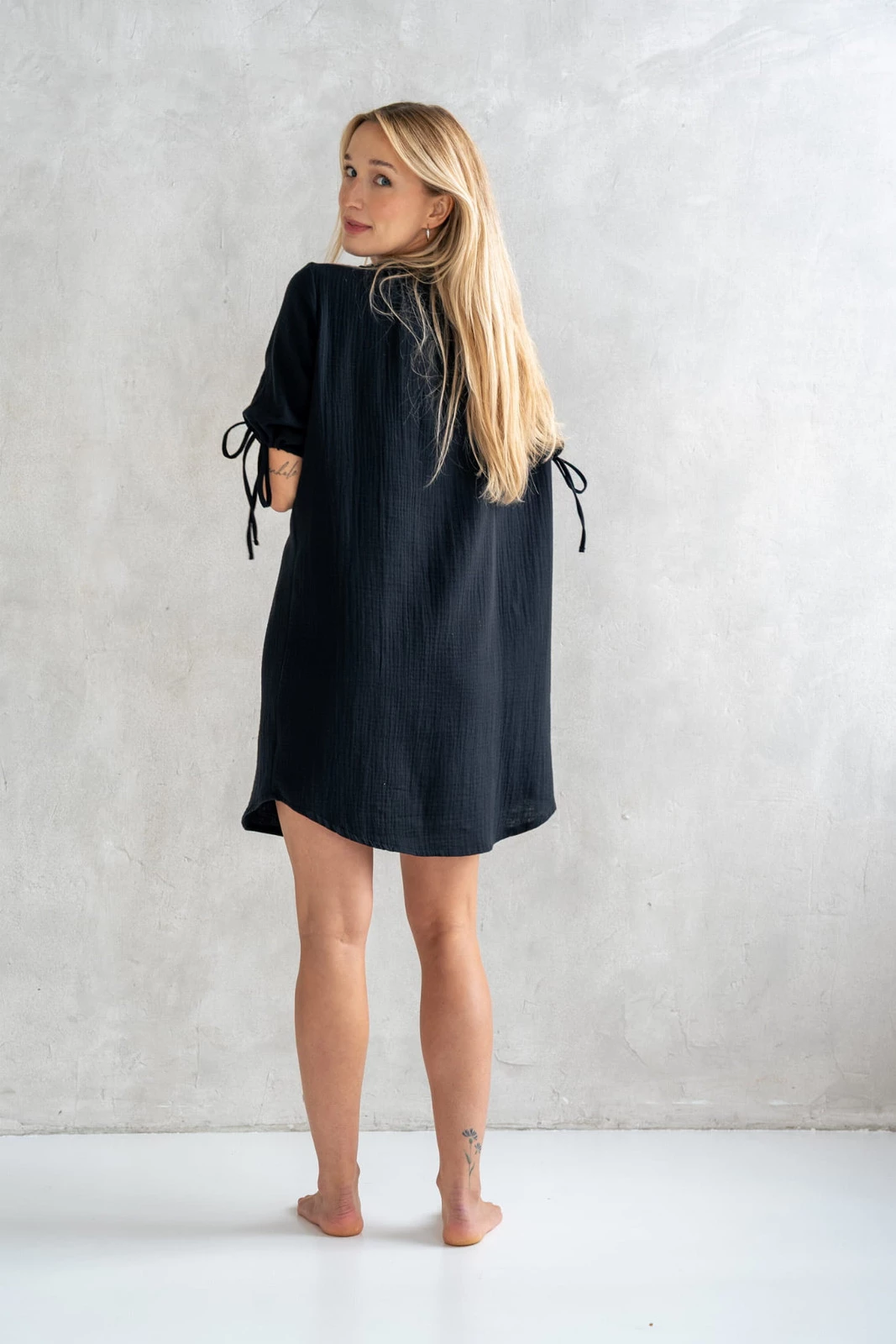 Koszula nocna i do porodu OAT LATTE czarna