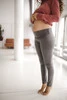 Legginsy ciążowe z wysokim pasem ciemny szary melanż