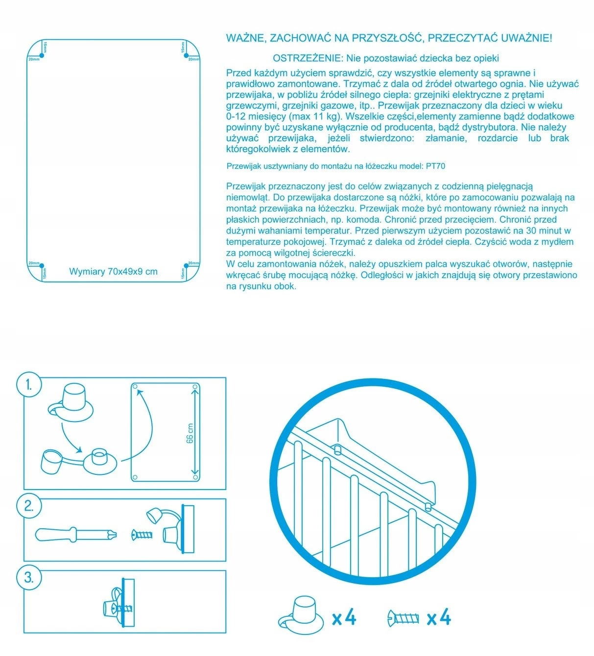 SENSILLO przewijak Lovely Friends – Wieloryb beżowy