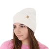 Czapka zimowa damska, kremowa, 100% wełniana merino Isla