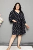 Szlafrok Damski plus size - Serduszka czarny