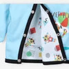 Turkusowa bluza niemowlęca Summer Robots  z bawełny organicznej dla chłopca