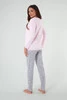 Noelia piżama damska długi rękaw. długie spodnie różowy/druk