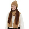 Czapka i szalik damski, zimowy komplet, camel, Ravi