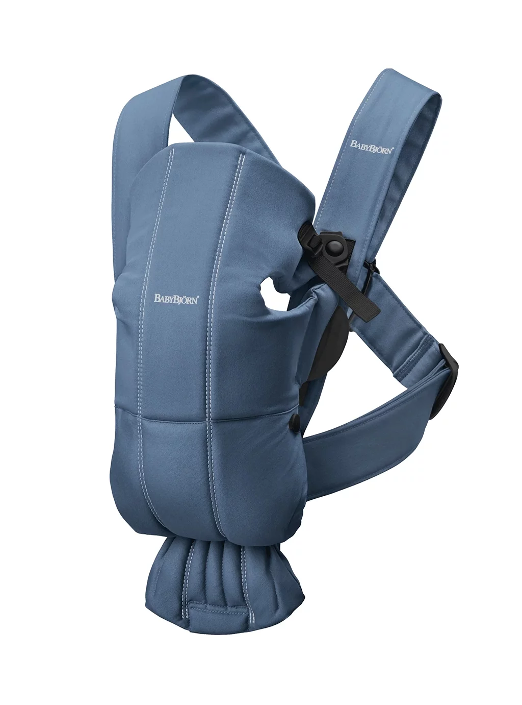 BABYBJORN MINI Woven – nosidełko, Niebieski / Vintage Indigo