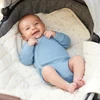 Body kopertowe z bawełny organicznej długi rękaw ze ściągaczem - niebieski