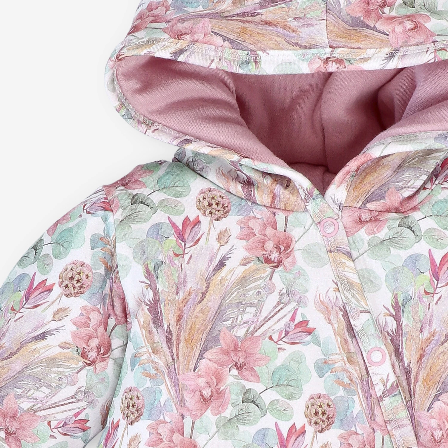 Kombinezon niemowlęcy Magic Flowers z bawełny organicznej dla dziewczynki