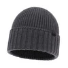 Czapka zimowa męska, szara, 100% wełniana merino, bezszwowa Bruner