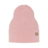 Czapka damska zimowa, wiosenna, jasnoróżowa, 100% wełniana merino Sophie
