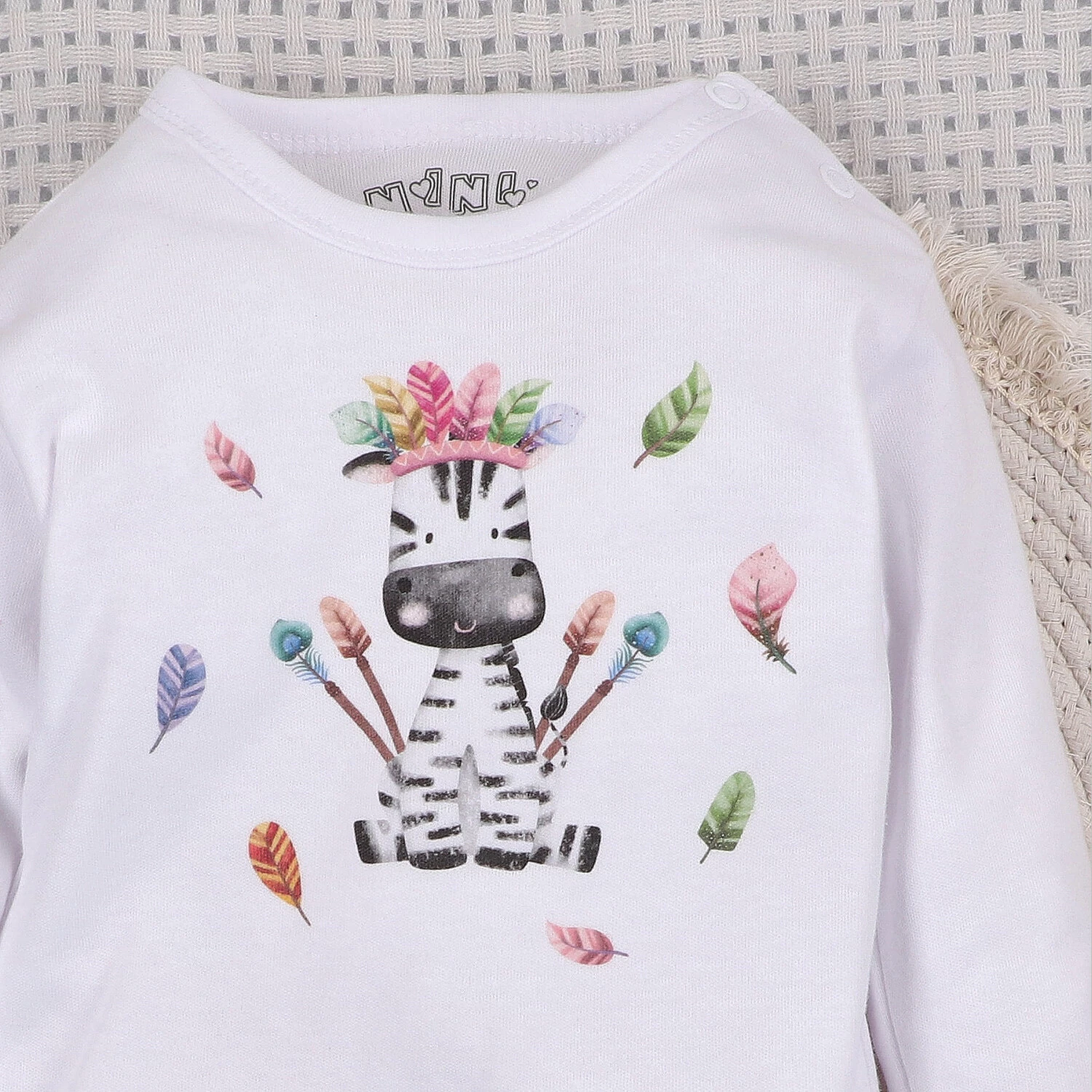 Body niemowlęce HAPPY ANIMALS z bawełny organicznej