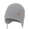 Czapka zimowa, jesienna, wiosenna dla chłopca, 100% wełniana merino, wiązana, szara Bakadi
