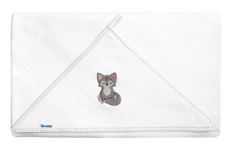 Sensillo Okrycie Kąpielowe Frotte 100x100 Wilk Biały