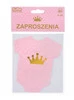 Różowe Zaproszenia Little Girl - 6 szt