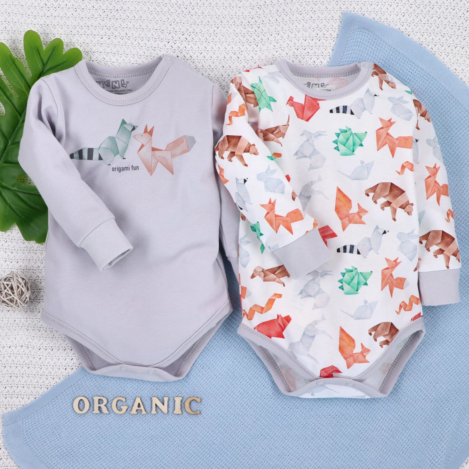 Body niemowlęce Fun Origami z bawełny organicznej