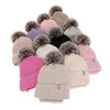 Czapka i komin dla dziewczynki zimowy komplet, 100% wełniany merino, podszyty bawełną, z pomponem, beżowy, Terida