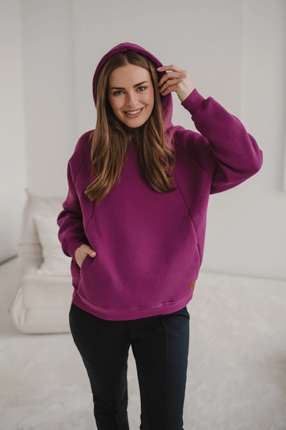 Bluza ciążowa i do karmienia Motherhood oversize fioletowa