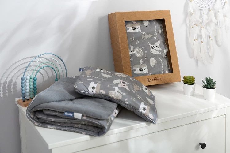 Sensillo Komplet Bawełna-Muślin Polana Grafitowy