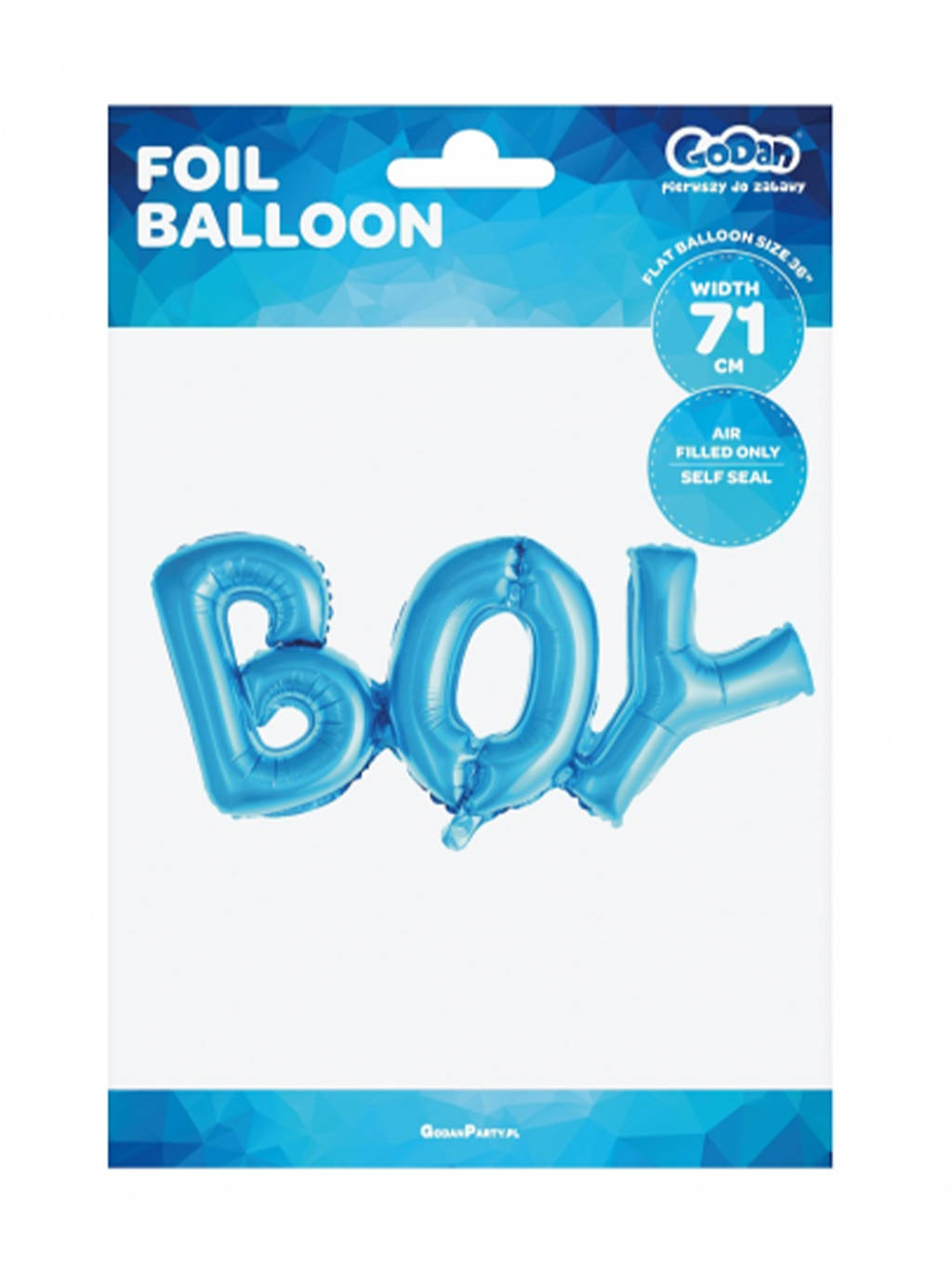 Balon Foliowy Napis BOY 65x29cm - niebieski